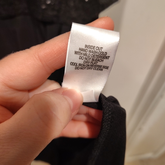 Signature By Robbie Bee Black Stretch Knit Sequin Top 1X Dress Event Evening - Picture 6 of 7